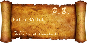 Pelle Bálint névjegykártya